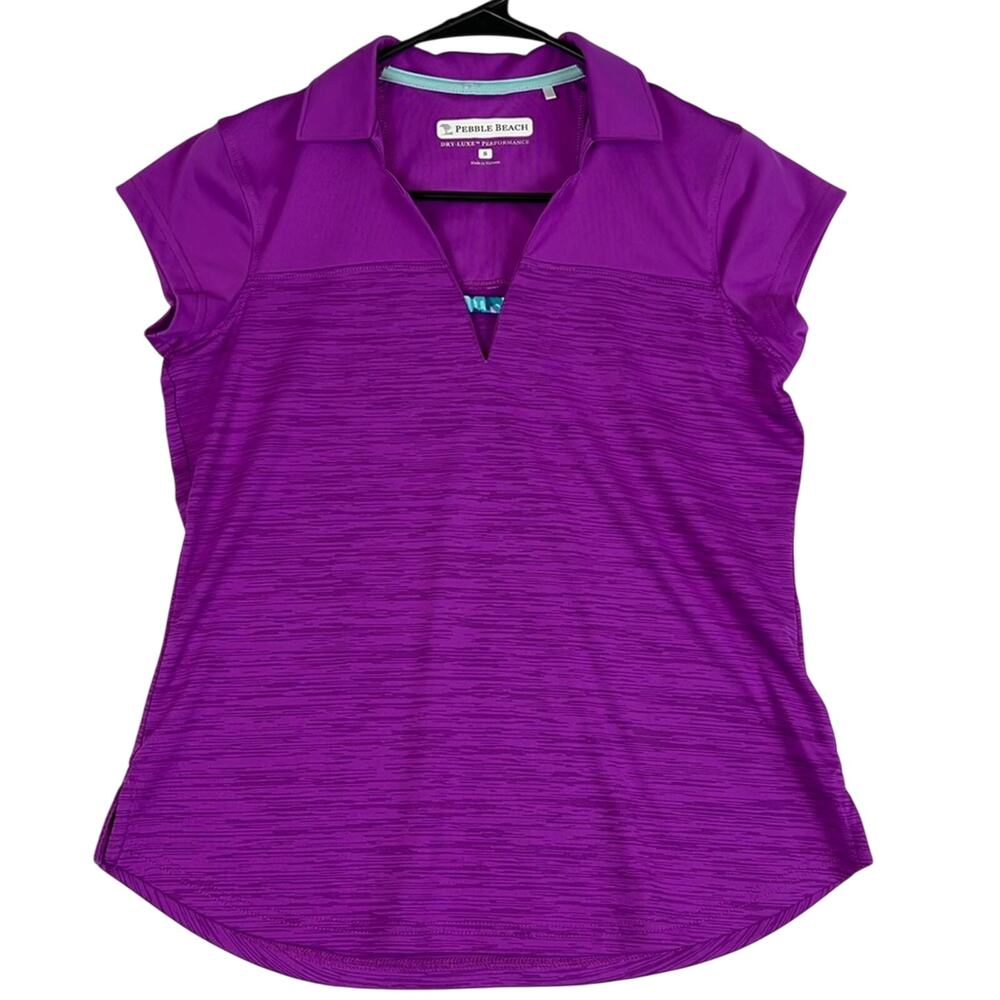 Pebble Beach Dri Lux Golf Shirt Heathered Orchid Athlete Pickleball Tennis SZ S